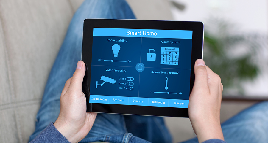 The ability to access and control security components from a mobile device is one of the top smart home trends in Tallahassee. Close-up of smart home security app.