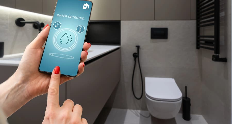 Smartphone app notifies homeowner of a water concern